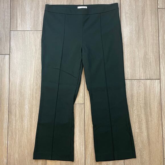 MNG Mango Womens Pants US 8 Green Cropped Stretch Straight Leg Trousers Workwear - Picture 1 of 8